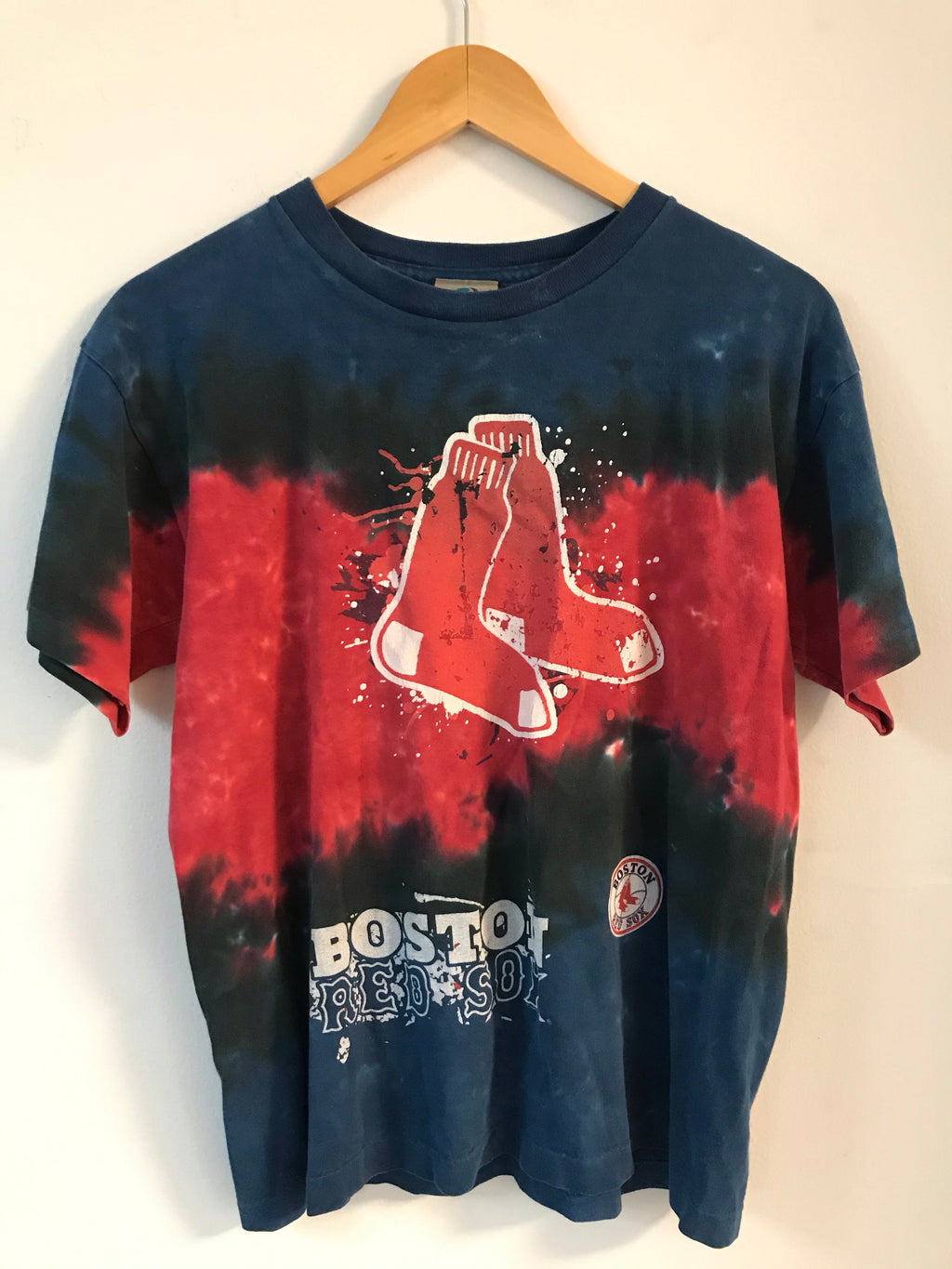 CustomCat Boston Red Sox Retro MLB Tie-Dye Shirt SpiderRed / L