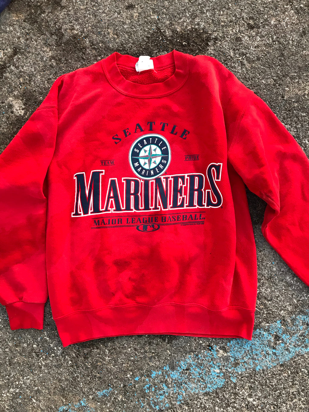 Seattle Mariners Reverse Tie Dye T Shirt/mlb Bleached 