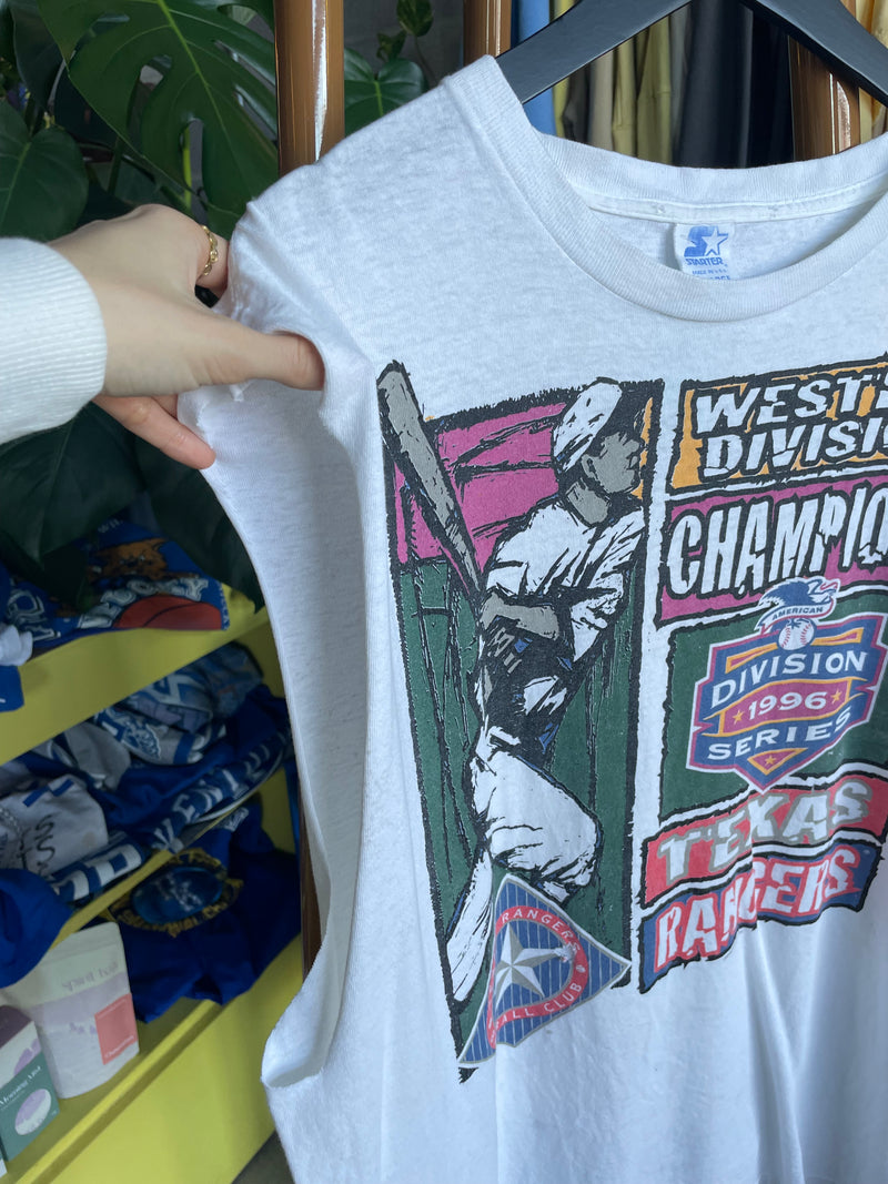 1996 Texas Rangers Cut Off Sleeve Tee