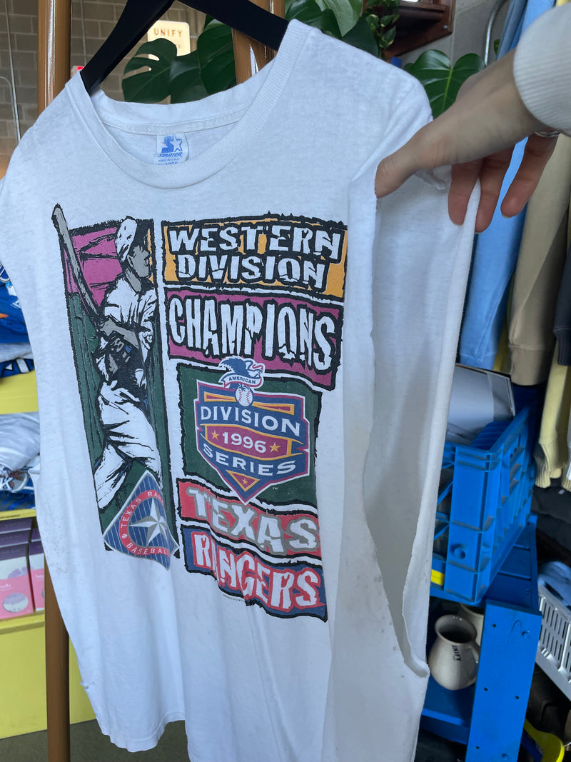 1996 Texas Rangers Cut Off Sleeve Tee