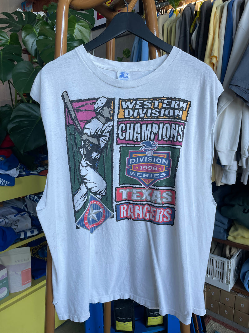 1996 Texas Rangers Cut Off Sleeve Tee