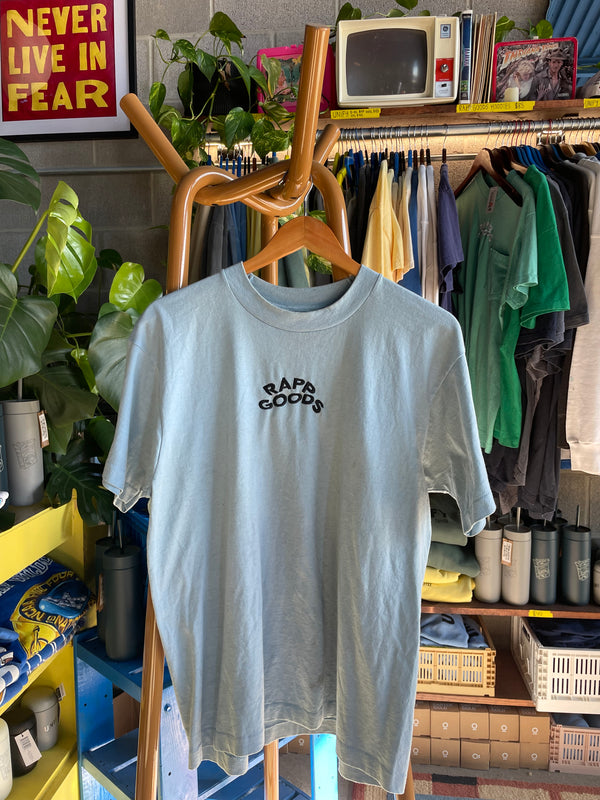 Rapp Goods Embroidered Vintage Tee - Light Blue - M