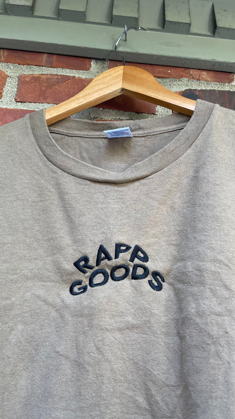 Rapp Goods Embroidered Vintage Tee XL Brown