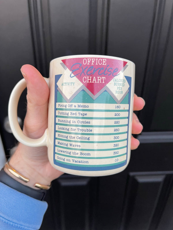 1987 Office Exercise Chart Mug