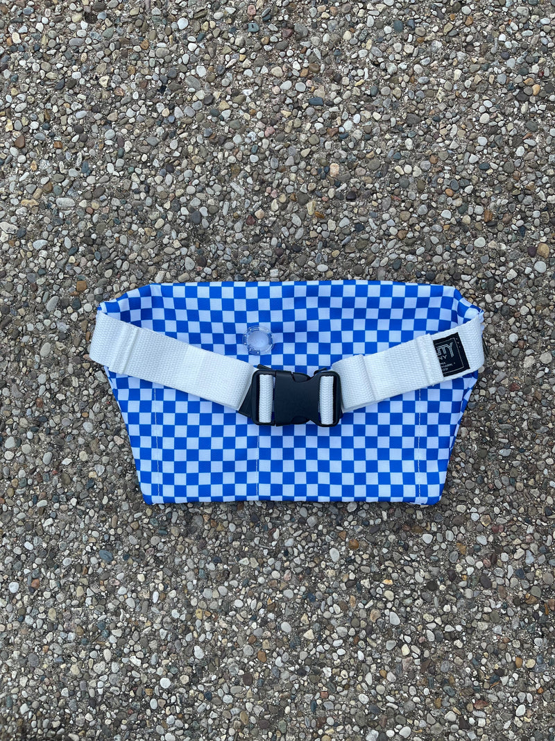 Rapp Goods Embroidered XL Fanny Pack Cyan Checkered