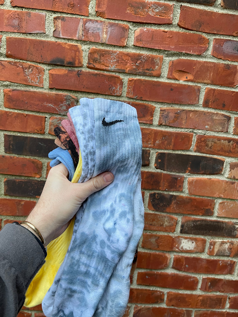 Blue Splattered Nike Dyed Socks