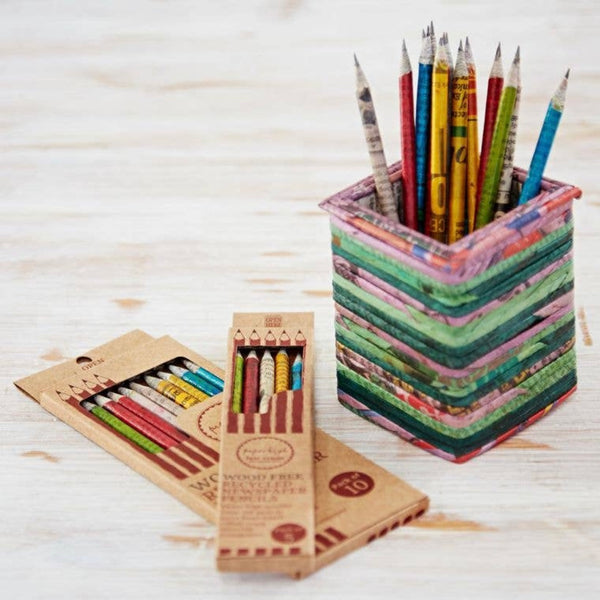 Recycled Newspaper Pencil Set
