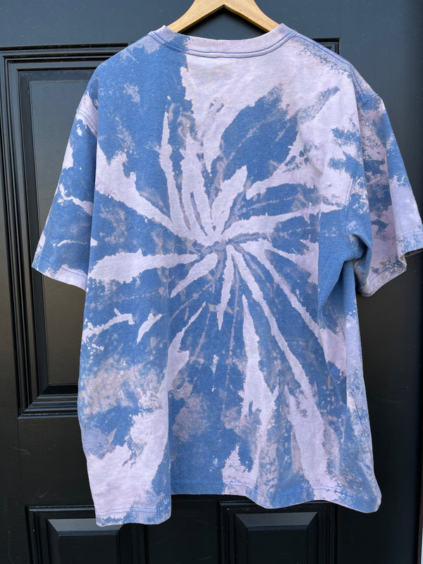 Carhartt Light Cobalt Heather Bleach Dyed Pinwheel Pocket Tee