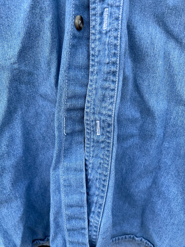 Short Sleeve Vintage Jean Button Down Shirt