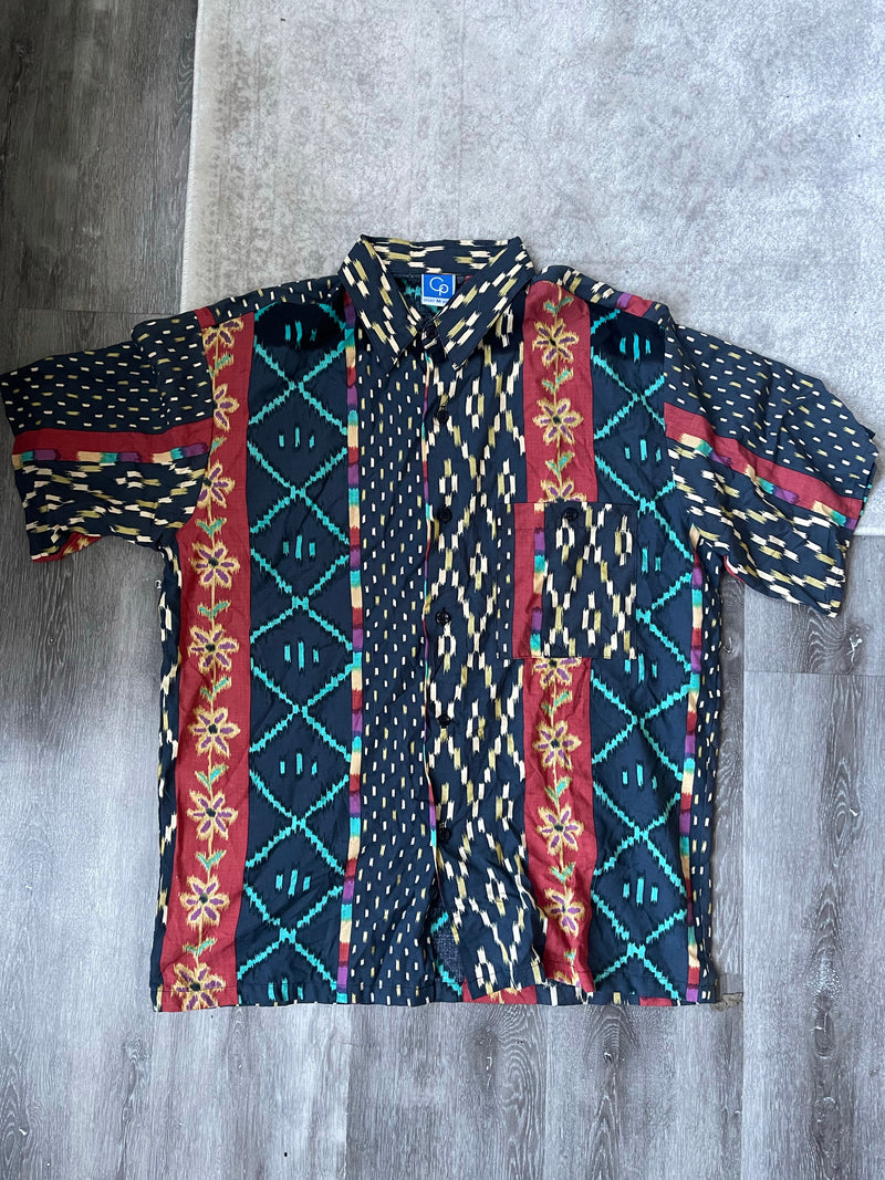 1990’s Funky Floral Short Sleeve Button Down