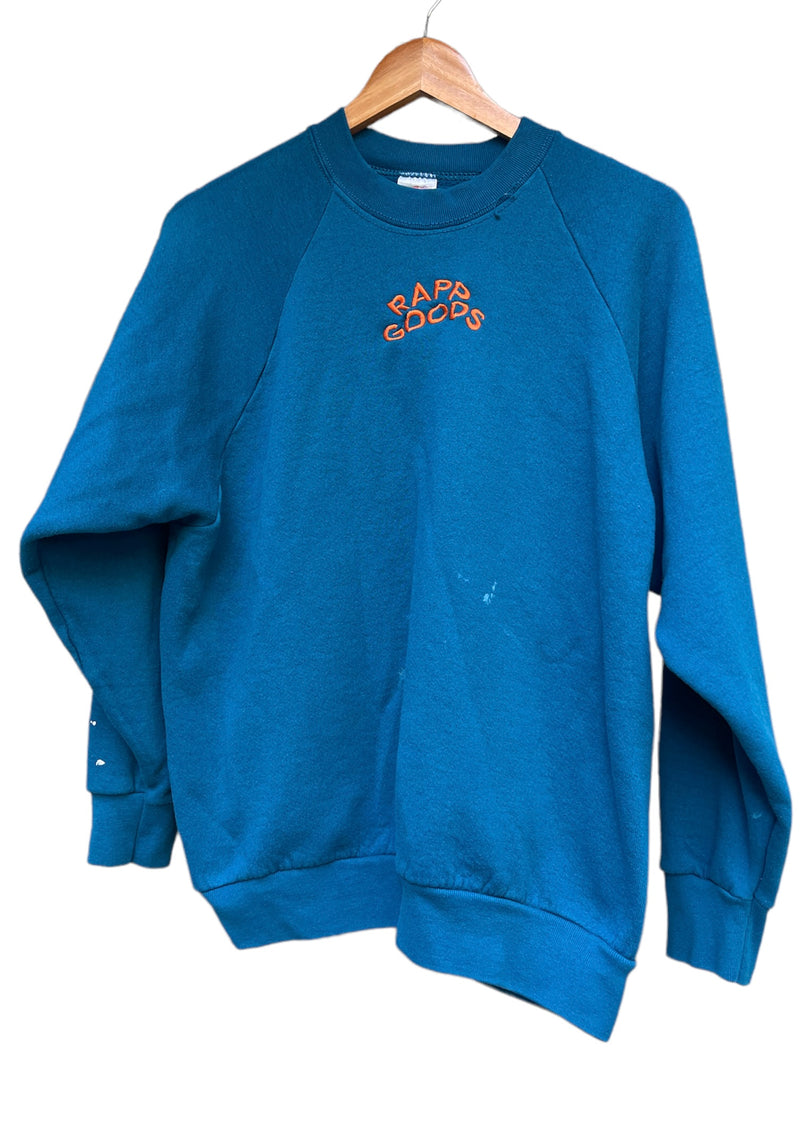 Rapp Goods Embroidered Vintage Crewneck XL Blue