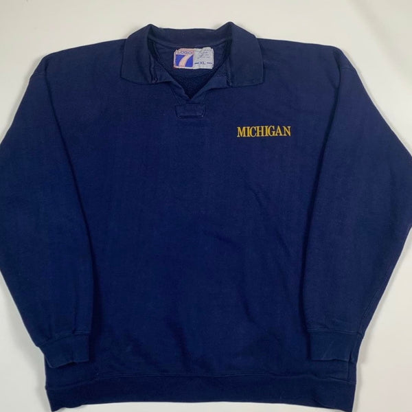 1980’s Michigan Logo 7 Polo Sweatshirt