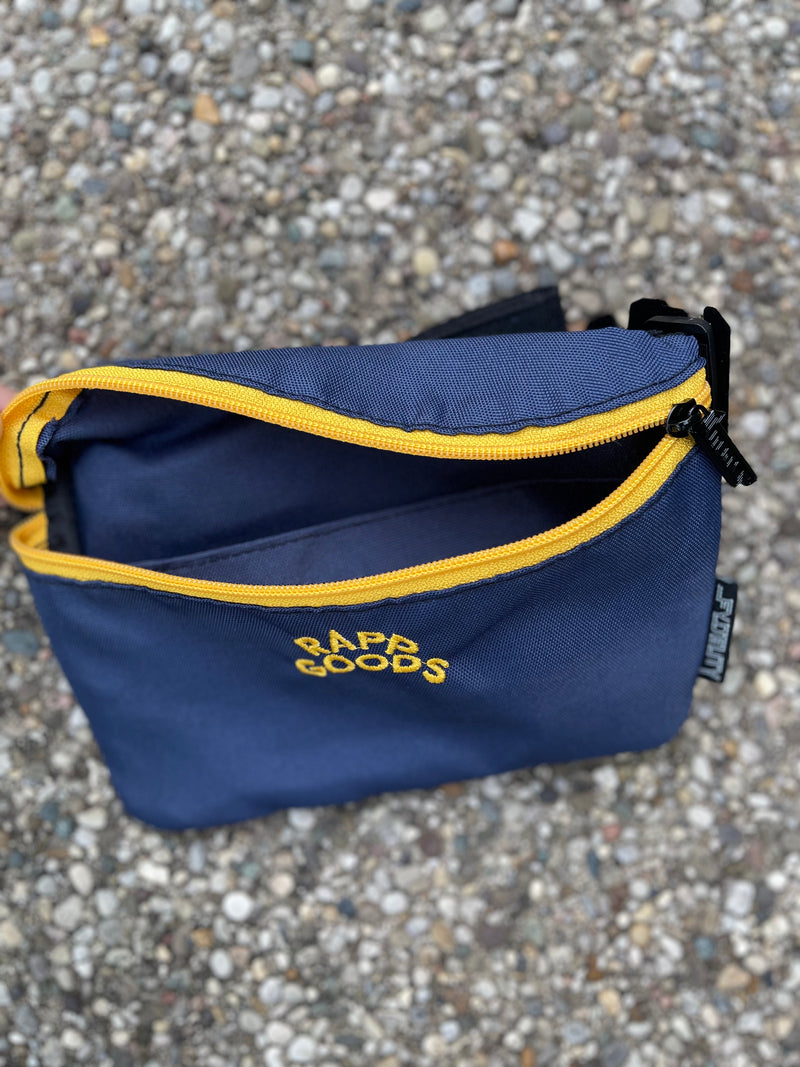 Rapp Goods Embroidered Fanny Pack Blue+Gold