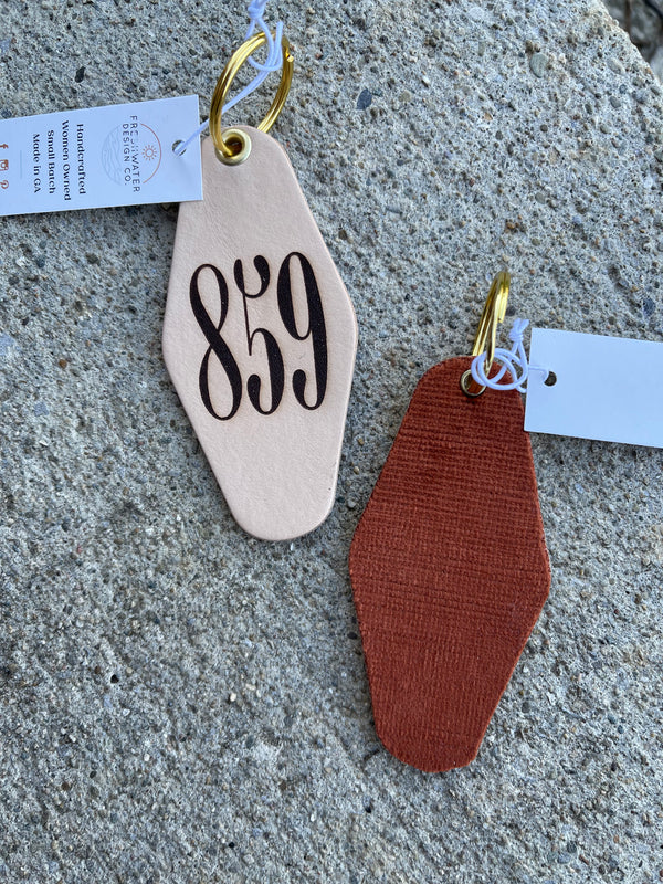 859 (Lexington) Custom Leather Velvet Keychain